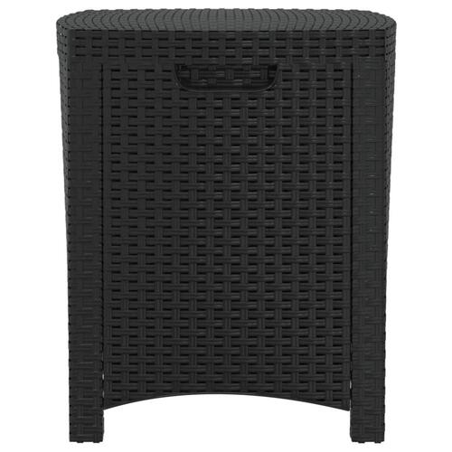 Opbevaringsboks til haven 39x39x46 cm polyrattan grafitgrå