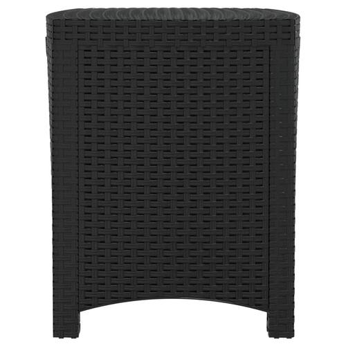 Opbevaringsboks til haven 39x39x46 cm polyrattan grafitgrå