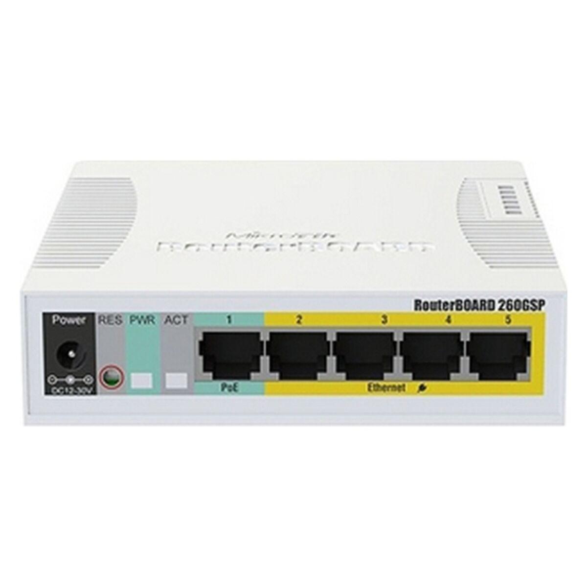 Netværksswitch Mikrotik RB260GSP - 5x RJ45, desktop
