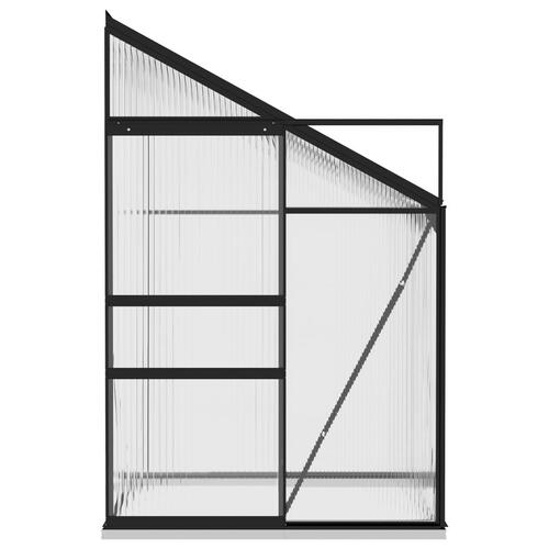 Drivhus 2,7 m² aluminium antracitgrå