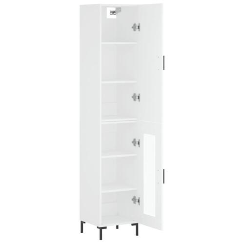 Skab 34,5x34x180 cm konstrueret træ hvid