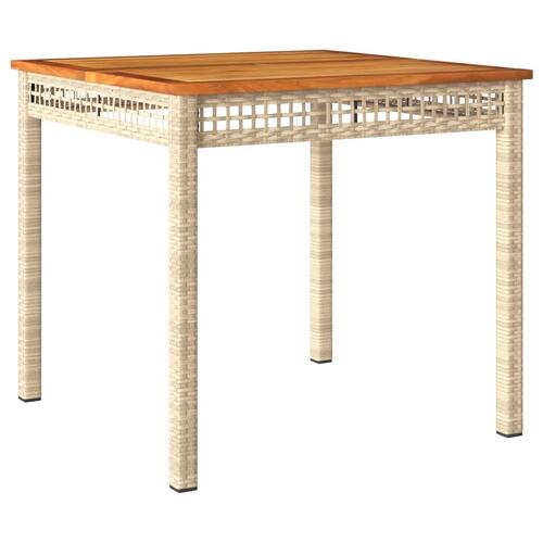 Havebord 80x80x75 cm polyrattan og akacietræ sort