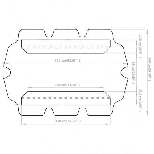 Baldakin til havegynge 150/130x105/70 cm hvid