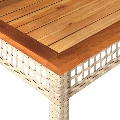 Havebord 80x80x75 cm polyrattan og akacietræ sort