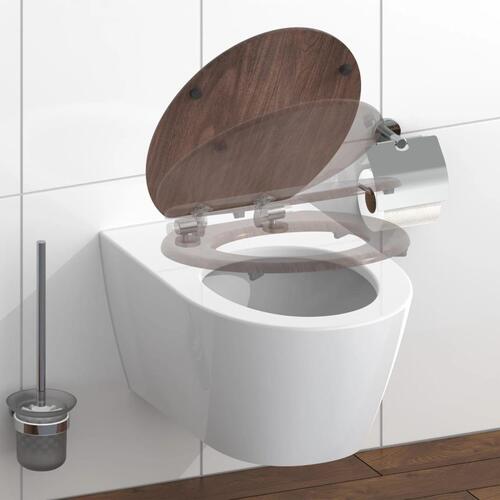 SCHÜTTE toiletsæde med soft-close DARK WOOD MDF