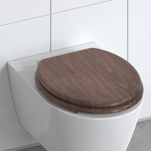 SCHÜTTE toiletsæde med soft-close DARK WOOD MDF