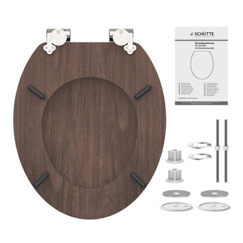 SCHÜTTE toiletsæde med soft-close DARK WOOD MDF