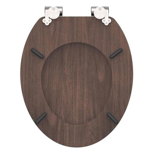 SCHÜTTE toiletsæde med soft-close DARK WOOD MDF