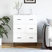 Skænk 69,5x34x90 cm konstrueret træ hvid højglans