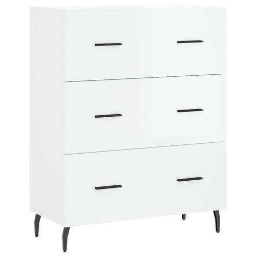 Skænk 69,5x34x90 cm konstrueret træ hvid højglans