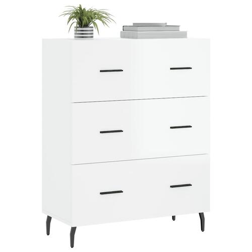 Skænk 69,5x34x90 cm konstrueret træ hvid højglans