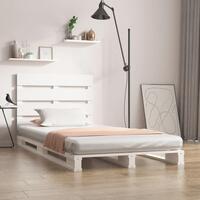 Sengeramme 100x200 cm massivt fyrretræ hvid