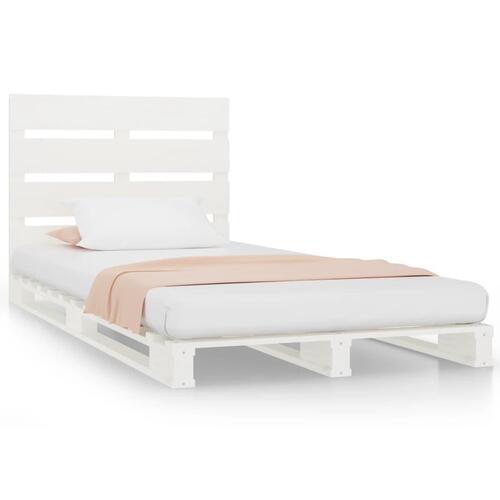 Sengeramme uden madras 100x200 cm massivt fyrretræ hvid