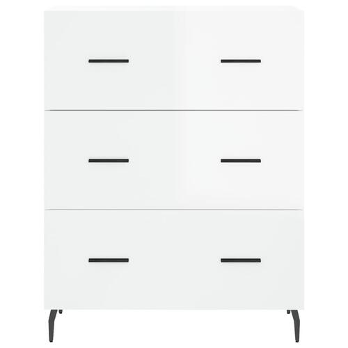 Skænk 69,5x34x90 cm konstrueret træ hvid højglans