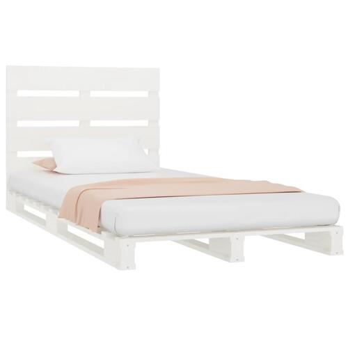 Sengeramme uden madras 100x200 cm massivt fyrretræ hvid