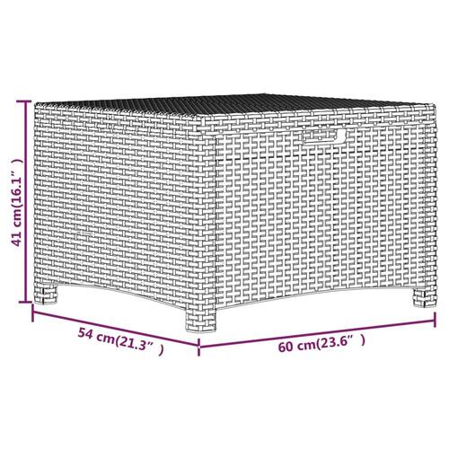 Opbevaringsboks til haven 60x54x41 cm polyrattan brun
