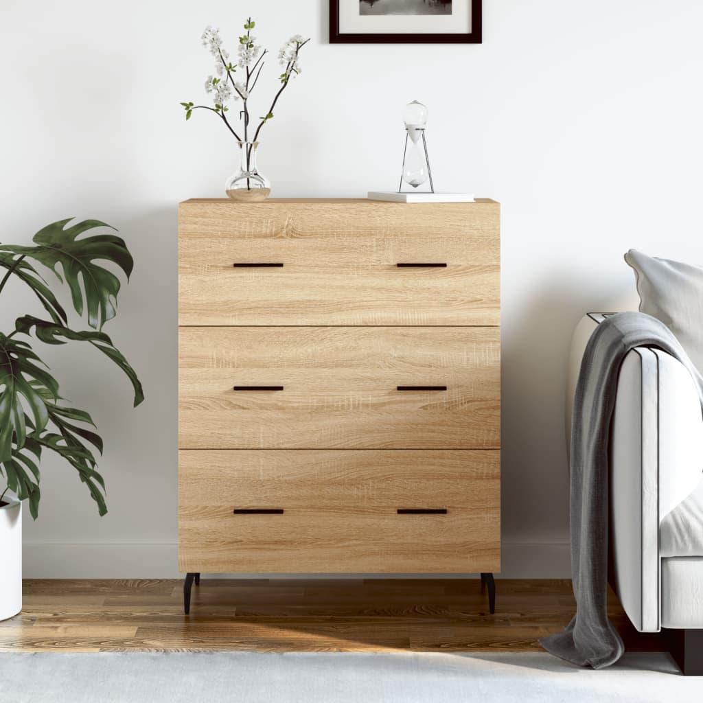 Skænk 69,5x34x90 cm konstrueret træ sonoma-eg billede