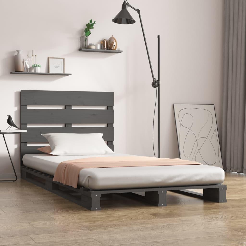 Sengeramme 100x200 cm massivt fyrretræ grå