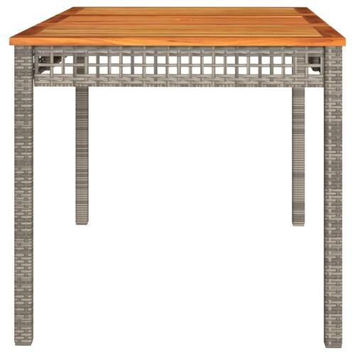 Havebord 140x80x75 cm polyrattan og akacietræ grå