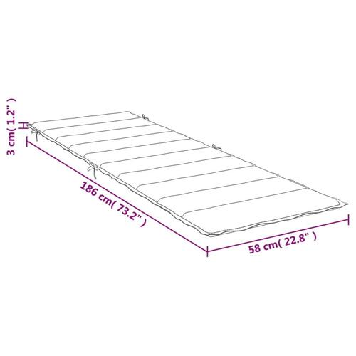 Hynde til liggestol 186x58x3 cm oxfordstof gråbrun