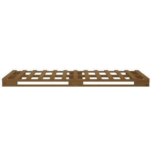 Sengeramme 100x200 cm massivt fyrretræ gyldenbrun