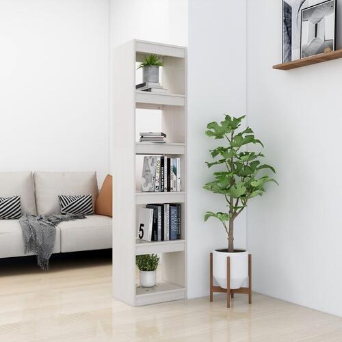 Bogreol/rumdeler 40x30x167,5 cm massivt fyrretræ hvid