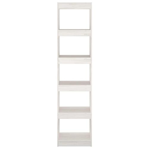Bogreol/rumdeler 40x30x167,5 cm massivt fyrretræ hvid