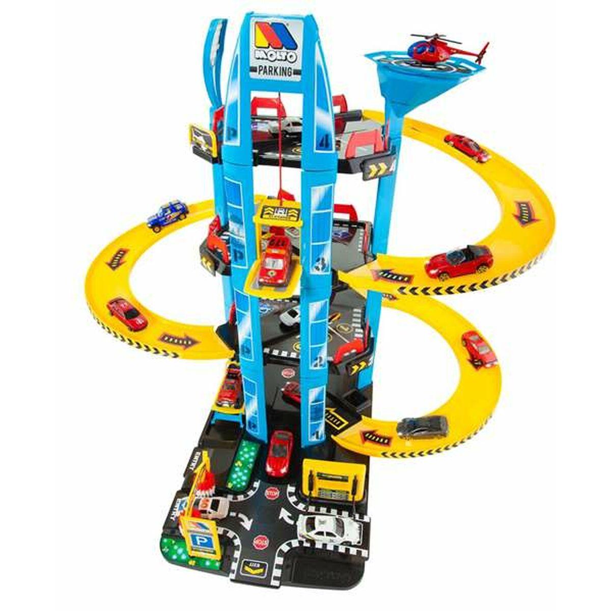 Legetøjsgarage Moltó med biler og helikopter - 61 × 57 × 56 cm