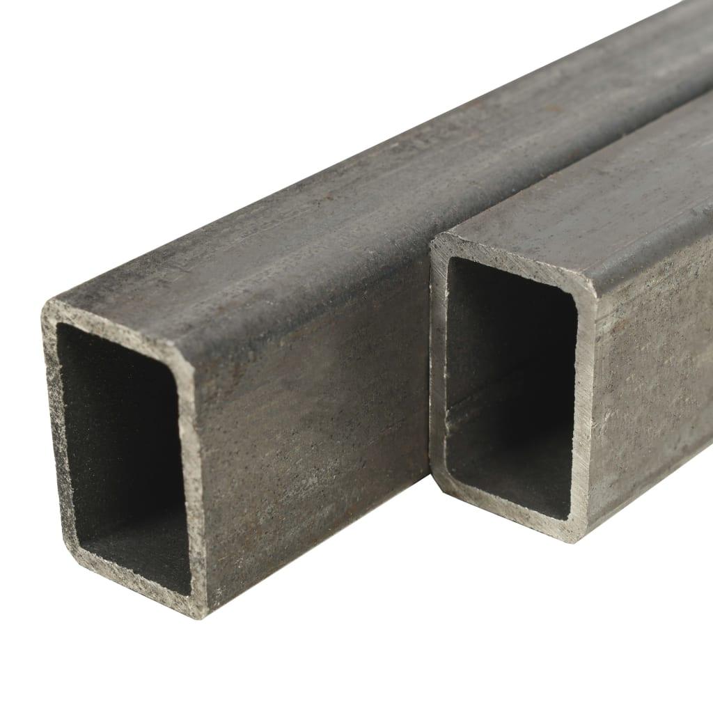Strukturelle stålrør 2 stk. rektangulær bokssektion 2 m 60 x 30 x 2 mm