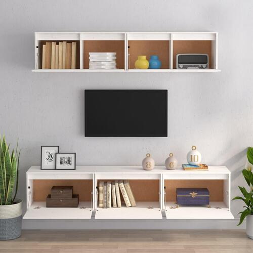 Tv-skabe 5 dele massivt fyrretræ hvid