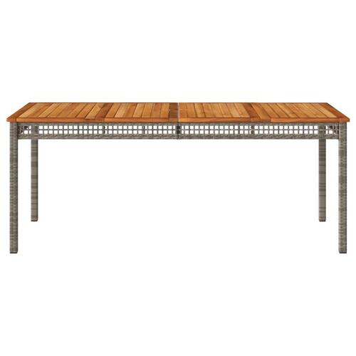 Havebord 180x90x75 cm polyrattan og akacietræ grå