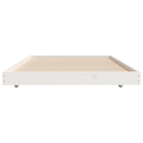Sengestel 90x190 cm massivt fyrretræ hvid