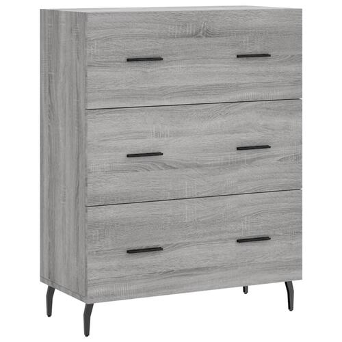 Skænk 69,5x34x90 cm konstrueret træ grå sonoma-eg