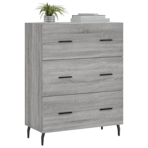 Skænk 69,5x34x90 cm konstrueret træ grå sonoma-eg