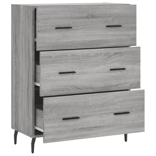Skænk 69,5x34x90 cm konstrueret træ grå sonoma-eg