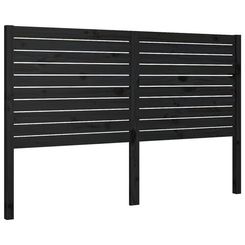 Sengegærde 166x4x100 cm massivt fyrretræ sort