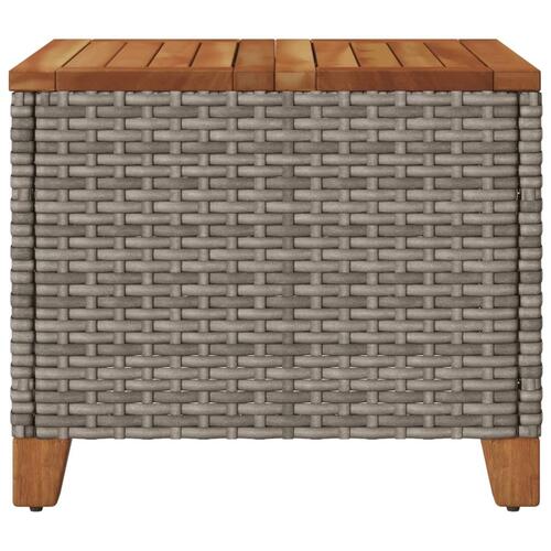 Havebord 45x45x37 cm polyrattan og akacietræ grå