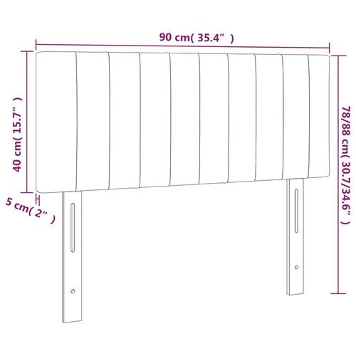 Sengegavl med LED-lys 90x5x78/88 cm stof sort