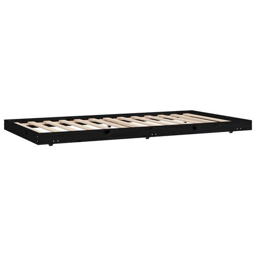 Sengestel 80x200 cm massivt fyrretræ sort