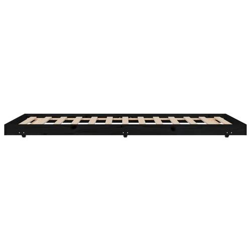 Sengestel 80x200 cm massivt fyrretræ sort