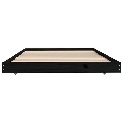 Sengestel 80x200 cm massivt fyrretræ sort