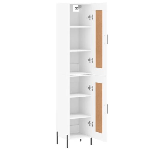 Skab 34,5x34x180 cm konstrueret træ hvid