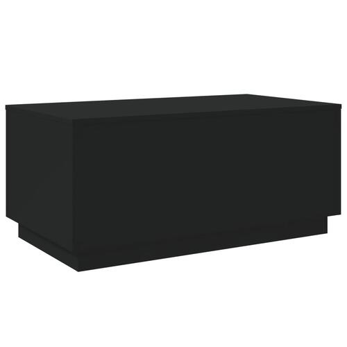 Sofabord med LED-lys 90x50x40 cm sort