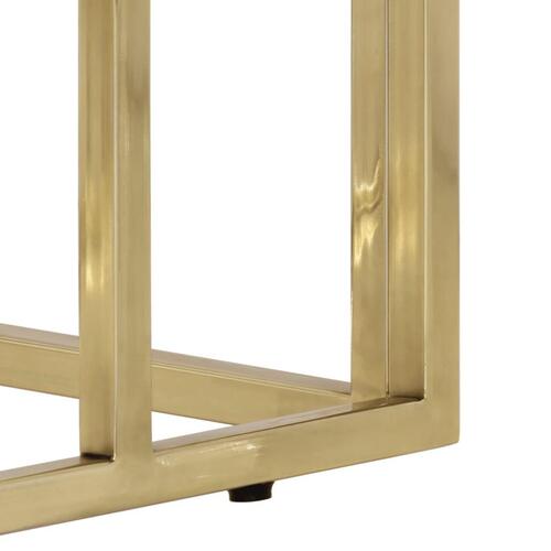 Konsolbord rustfrit stål og hærdet glas guldfarvet