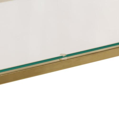 Konsolbord rustfrit stål og hærdet glas guldfarvet