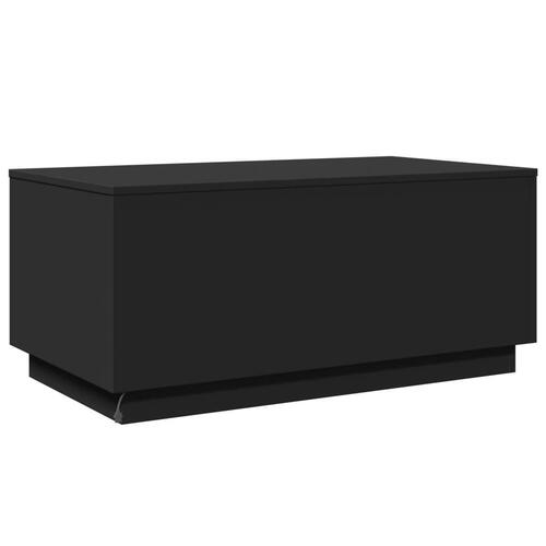 Sofabord med LED-lys 90x50x40 cm sort