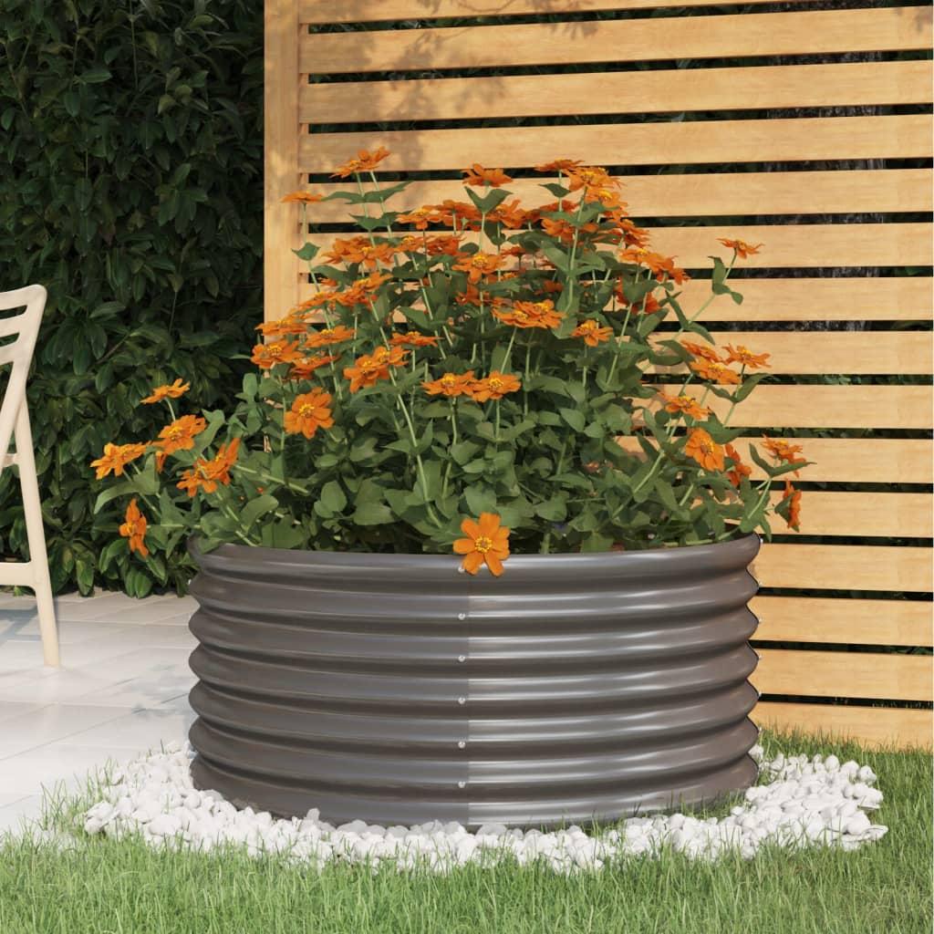 Plantekrukke 80x80x36 cm pulverlakeret stål grå