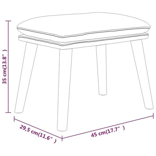 Fodskammel 45x29,5x35 cm stof cremefarvet