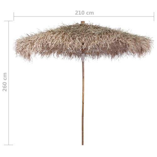 Bambusparasol med tag af bananblade 210 cm