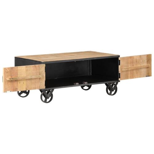 Sofabord 90x50x39 cm massivt genbrugstræ